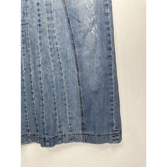 Y2K Low Rise Denim Maxi Skirt Size 10 Special Edition Old Navy - Picture 3 of 8